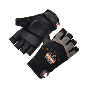 Ergodyne ProFlex 900 Half-Finger Impact Gloves - 1.50" Thickness x 11.50" Glove Length - Extra Large Size - Half Finger - Black - EGO17695 Product Image 