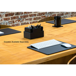 Dacasso Black Leather Desk Supply Organizer - 8 x Coaster - 6 Compartment(s) - DACA1048 Product Image 
