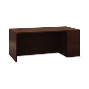 HON 10500 Series "L" Workstation Right Pedestal Desk with Full-Height Pedestal, 72" x 36" x 29.5", Mahogany (HON105895RNN) View Product Image
