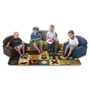 Carpets for Kids KIDSoft Toddler Alpha Blocks Nature Rug - 12 ft Length x 96" Width - CPT11728 Product Image 