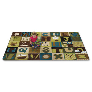 Carpets for Kids KIDSoft Toddler Alpha Blocks Nature Rug - Kids - 72" Length x 108" Width - CPT11726 Product Image 