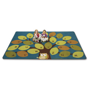 Carpets for Kids Premium Owl-phabet Tree Woodland Rug - Kids - 96" Length x 12 ft Width - Rectangle - CPT20728 Product Image 