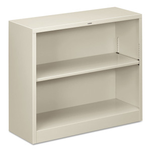 HON Metal Bookcase, Two-Shelf, 34.5w x 12.63d x 29h, Light Gray (HONS30ABCQ) View Product Image