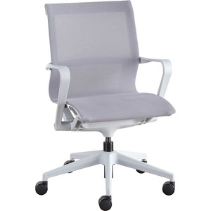 Lorell Premium Executive Mesh Mid-back Sling Chair - Nylon Seat Material - Nylon, Mesh Back Material - Plastic Frame Material - Mid Back - 5-star Base Product Image 