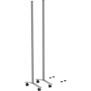 Lorell Adaptable Panel Legs for 71"H Configuration - 18.75" Width x 2" Depth x 70.87" Height - Aluminum - Silver Product Image 