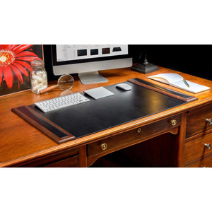 Dacasso Walnut & Leather Side-Rail Desk Pad - 20.50" Width - Leather - DACP8401 Product Image 