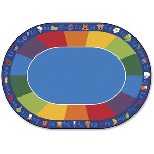 Carpets for Kids Premium Fun With Phonics Oval Seating Rug - 11.67 ft Length x 99" Width - CPT9616 Product Image 