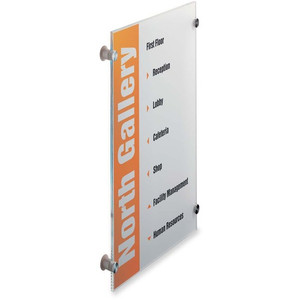 DURABLE Crystal Standoff Interior Wall Sign - 8.3" Width x 11.8" Height x 0.9" Depth - Rectangular Shape - DBL482519 Product Image 