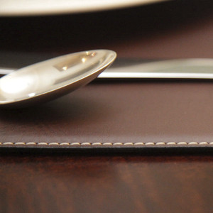 Dacasso Leatherette Square Corner Placemat - Home, Office, Conference Room - 17" Length x 12" Width - DACH3347 Product Image 