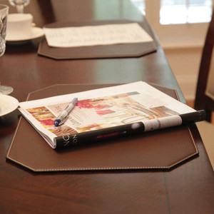 Dacasso Leatherette Cut Corner Placemat - Home, Office, Conference Room - 17" Length x 12" Width - DACH3348 Product Image 