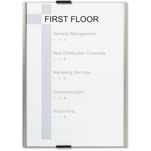 DURABLE Info Sign A4 Size Information Sign - 8.3" Width x 11.7" Height - Rectangular Shape - Wall Mountable, Door-mountable - Anti-glare - DBL480623 Product Image 