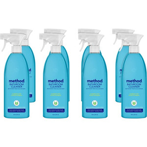 Method Daily Shower Spray Cleaner - 28 fl oz (0.9 quart) - Eucalyptus Mint Scent - Pleasant Scent, Non-toxic, Disinfectant - Blue - (MTH00008CT) Product Image 