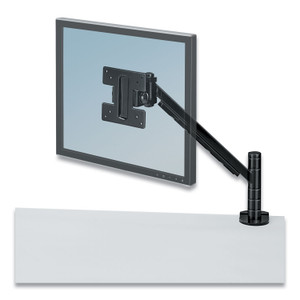 Fellowes Designer Suites Flat Panel Monitor Arm, 180 Degree Rotation, 45 Degree Tilt, 360 Degree Pan, Black, Supports 20 lb (FEL8038201) View Product Image