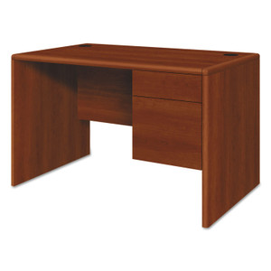 HON 10700 Series Single Pedestal Desk with Three-Quarter Height Right Pedestal, 48" x 30" x 29.5", Cognac View Product Image