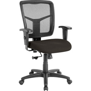 Lorell Managerial Mesh Mid-back Chair - Fuse Pepper Seat Color - Fabric Seat Material - Black Back Color - LLR8620904 Product Image 
