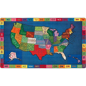 Flagship Carpets My America Doodle Map Rug - 13.16 ft Length x 10.75 ft Width - FCIFE26258A Product Image 