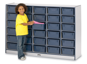 Jonti-Craft Rainbow Accents Cubbie Mobile Storage - 30 Compartment(s) - 42" Height x 60" Width x 15" Depth - Durable, Laminated - JNT4030JCWW180 Product Image 