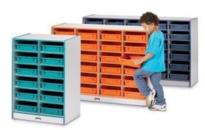 Jonti-Craft Rainbow Accents Mobile Paper-Tray Storage - 30 Compartment(s) - 35.50" Height x 60" Width x 15" Depth - Chip Resistant, Laminated - JNT0931JCWW004 Product Image 