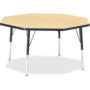 Berries Berries Elementary Height Color Top Octagon Table - Gray Octagonal Top - Four Leg Base - 4 Legs - Height Adjustable - 15" to 24" Adjustment x 1.13" Table Top Thickness x 48" Table Top Diameter - JNT6428JCE011 Product Image 