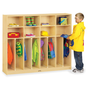 Jonti-Craft Rainbow Accents Large Neat-n-Trim Locker - 8 Compartment(s) - 50.50" Height x 60" Width x 15" Depth - Durable, Hanging Hook, Rounded Corner - Baltic - JNT2685JC Product Image 