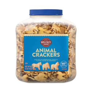 Green Rabbit Wellsley Farms Animal Crackers - Preservative-free, No Artificial Flavor, No Artificial Sweeteners, No Artificial Color, Resealable Tub, Dairy-free - Crunchy, Natural - GRR22000464 Product Image 