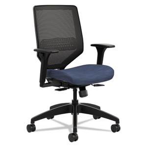 HON Solve Series Mesh Back Task Chair, Supports Up to 300 lb, 16" to 22" Seat Height, Midnight Seat, Black Back/Base View Product Image