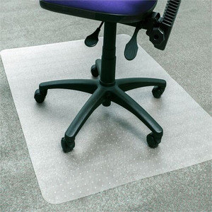 Floortex APET Rectangular for Low/Standard Pile Carpets - 36" x 48" - 48" Length x 36" Width x 0.087" Depth x 0.375" Thickness - Rectangular - Amorphous Polyethylene Terephthalate (APET) - Clear Product Image 
