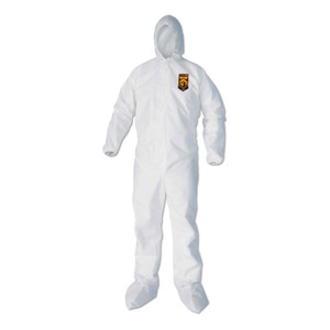 KleenGuard A40 Elastic-Cuff, Ankle, Hood and Boot Coveralls, 3X-Large, White, 25/Carton (KCC44336) View Product Image