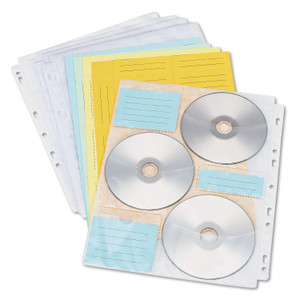 Innovera Two-Sided CD/DVD Pages for Three-Ring Binder, 6 Disc Capacity, Clear, 10/Pack View Product Image