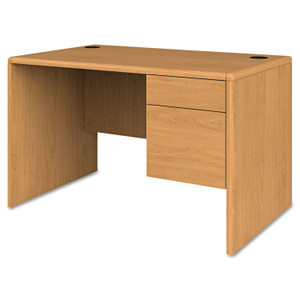 HON 10700 Series Single Pedestal Desk with Three-Quarter Height Right Pedestal, 48" x 30" x 29.5", Harvest View Product Image