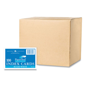 Roaring Spring PaperTrail Ruled Index Cards - 100 Sheets - 200 Pages - Printed - Front Ruling Surface - 43 lb Basis Weight - ROA74844CS Product Image 