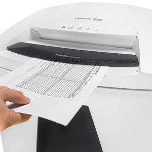 HSM SECURIO B34 - 3/16" x 1 1/8" - Continuous Shredder - Particle Cut - 22 Per Pass - for shredding Paper, Paper Clip, Staples, CD, DVD, Credit Card - 0.187" x 1.125" Shred Size - P-4/O-3/T-4/E-3/F-1 - HSM1843113 Product Image 