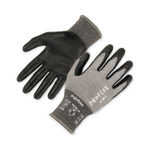 Ergodyne Nitrile-Coated Cut-Resistant Gloves - Dirt, Debris Protection - Nitrile Coating - Small Size - Nitrile - Gray - EGO10302 Product Image 