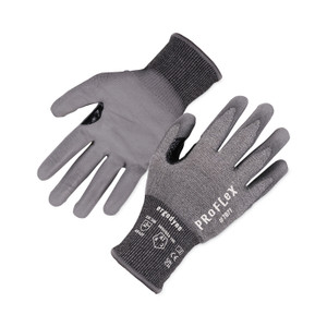 Ergodyne 7071 PU-Coated Cut-Resistant Gloves - Abrasion, Dirt, Debris Protection - Polyurethane Coating - Small Size - High Performance Polyethylene (HPPE) - Gray - Touchscreen Capable - EGO18062 Product Image 