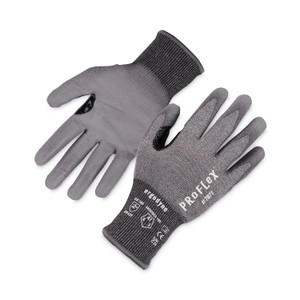 Ergodyne 7071 PU-Coated Cut-Resistant Gloves - Abrasion, Dirt, Debris Protection - Polyurethane Coating - XXL Size - High Performance Polyethylene (HPPE) - Gray - Touchscreen Capable - EGO18066 Product Image 