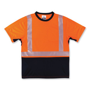 Ergodyne 8283BK Lightweight Hi-Vis T-Shirt - 5XL Size - Polyester, Fabric - EGO23519 Product Image 