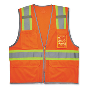 Ergodyne 8246Z 2-Tone High-Visibility Safety Vest - Medium - Zipper Closure - 6 Pocket(s) - Polyester Mesh - EGO24573 Product Image 