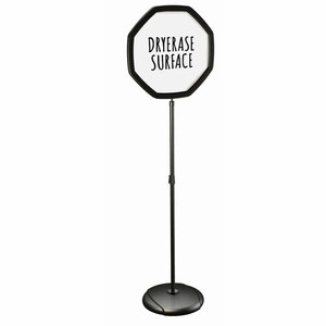 MasterVision Octogonal Floor Sign - 63" Height x 16" Width - Steel, Plastic - Black, White Product Image 