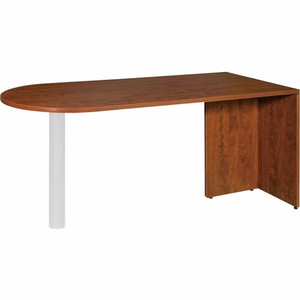 Lorell Essentials Series Peninsula Desk Box 1 of 2 - 29.5" Height x 30" Width x 66" Depth - Finish: Cherry, Laminate Product Image 