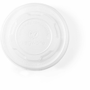Vegware Flat CPLA Lids for 90-Series Soup Containers - VEGVLID90S Product Image 