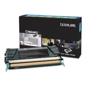 Lexmark C746H4KG Return Program High-Yield Toner, 12,000 Page-Yield, Black, TAA Compliant (LEXC746H4KG) View Product Image