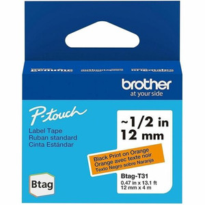 Brother P-touch BTAG-T31 Black on Orange Label Tape - BRTBTAGT31 Product Image 