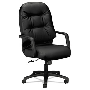 HON Pillow-Soft 2090 Series Executive High-Back Swivel/Tilt Chair, Supports Up to 300 lb, 16.75" to 21.25" Seat Height, Black (HON2091SR11T) View Product Image