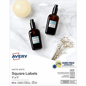 Avery Matte White Square Labels - AVE05658 Product Image 