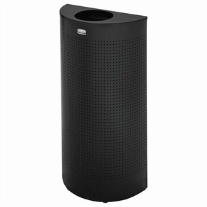 Rubbermaid Commercial Half Round Metallic Waste Receptacle - RCPSH12EPLTBK Product Image 