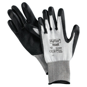 HYFLEX -  11624 DYNEEMA/LYCRA WHT W/BLK PU CT 10  - 012-11-624-10 (12 PR = 1 DZ) Product Image 