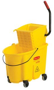 RUBBERMAID COMMERCIAL - 35 QT WAVEBRAKE 2 SP BUCKET WRINGER YEL  - 640-FG758088YEL (1 EA = 1 EA) Product Image 