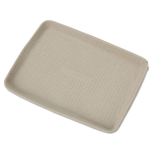 Chinet StrongHolder Molded Fiber Food Trays, 1-Compartment, 9 x 12 x 1, Beige, Paper, 250/Carton View Product Image