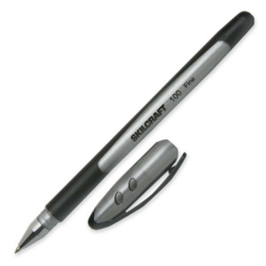 PEN BALLPOINT STICK NON-REFILLABLE RUBBERIZED BARREL BLK FIN - 7520014220312 Product Image 