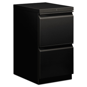 HON Brigade Mobile Pedestal, Left or Right, 2 Letter-Size File Drawers, Black, 15" x 19.88" x 28" (HON33820RP) View Product Image